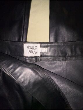 Princess Polly Black Faux Leather Mini Skirt